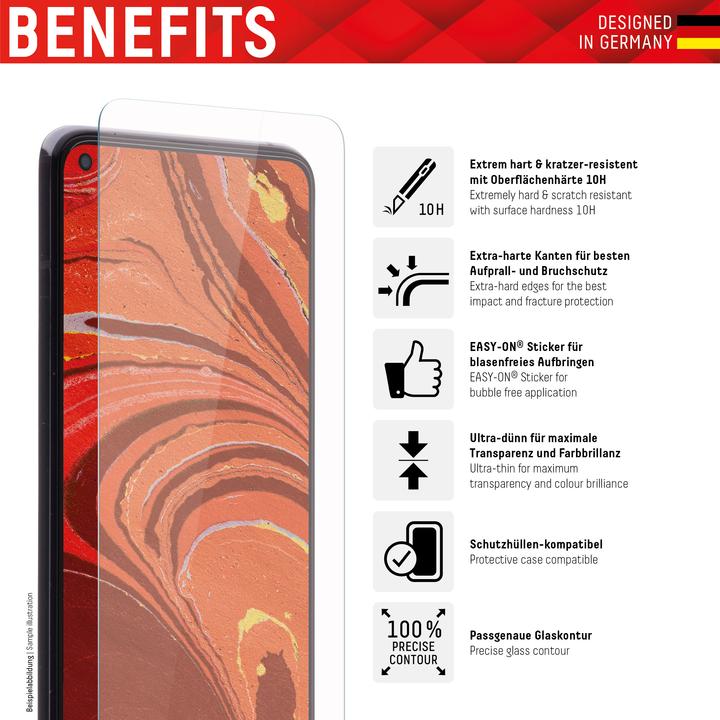 Actual product image Displex Real Glass, 2D Panzerglas (1 Piece, Xiaomi Redmi Note 11, Xiaomi Redmi Note 11S, Xiaomi Redmi Note 12S)