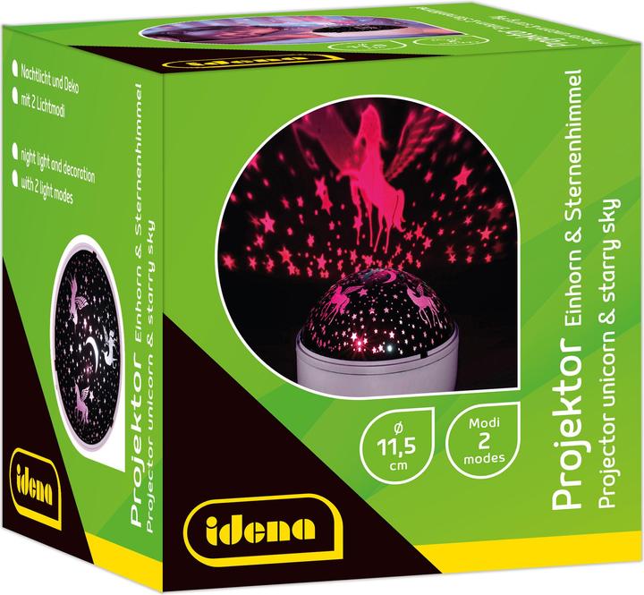 Actual product image Idena LED projector unicorn starry sky 11.5x11.5x13cm