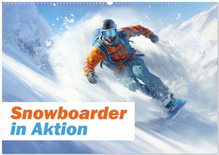 Actual product image Snowboarder in Aktion (Wandkalender 2025 DIN A2 quer), Monatskalender (A2, German)