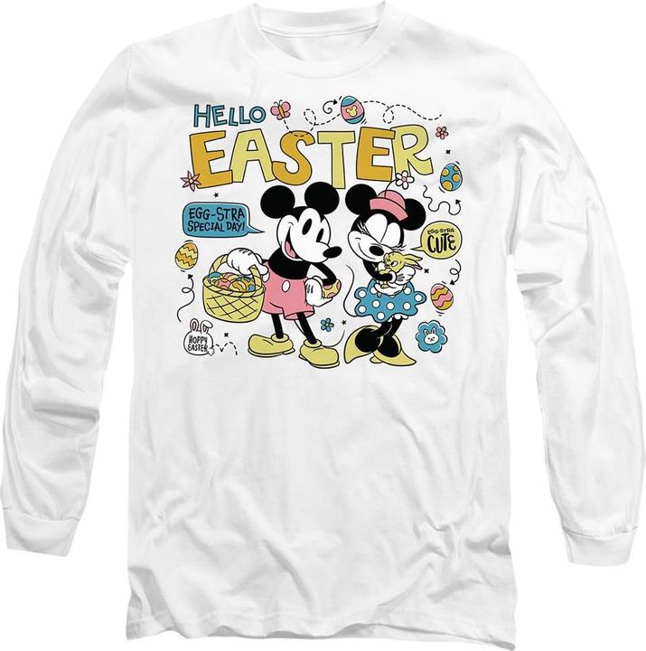 Actual product image Mickey Mouse Unisex Adult Hello Easter! Minnie Mouse Easter T-Shirt (M)