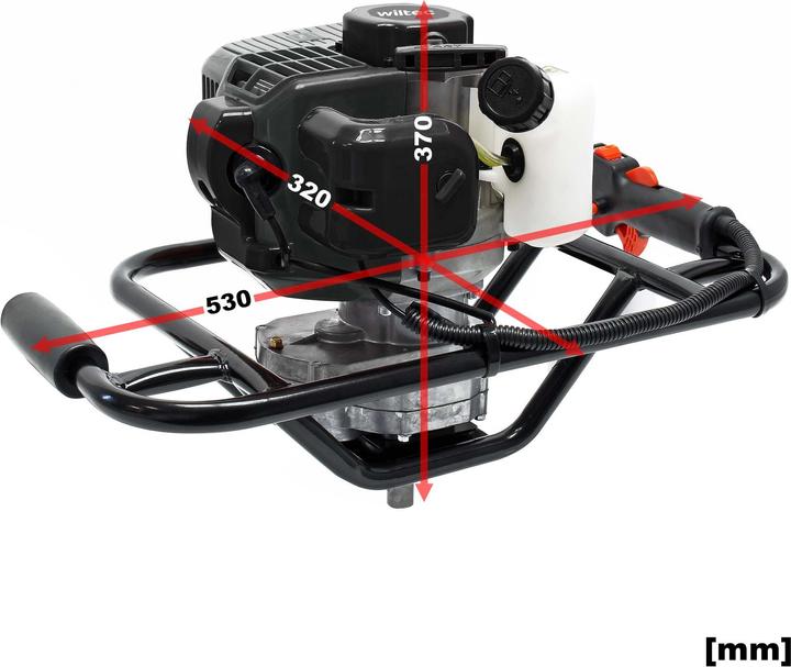Image du produit Wiltec Tarière thermique Essence Set avec foret de 100 mm, 1,4 kW 1,9 CV Machine à percer Jardinage