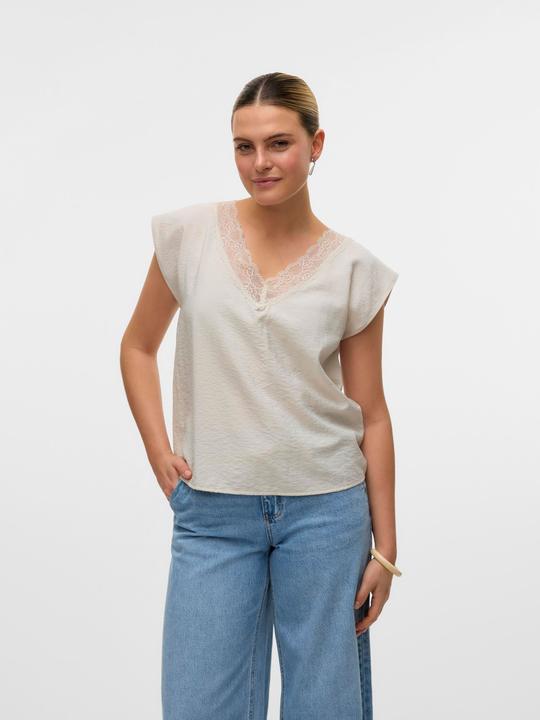 Image du produit Vero Moda Vmsafa Sl V-Neck Lace Top Wvn Ga Noos (M)