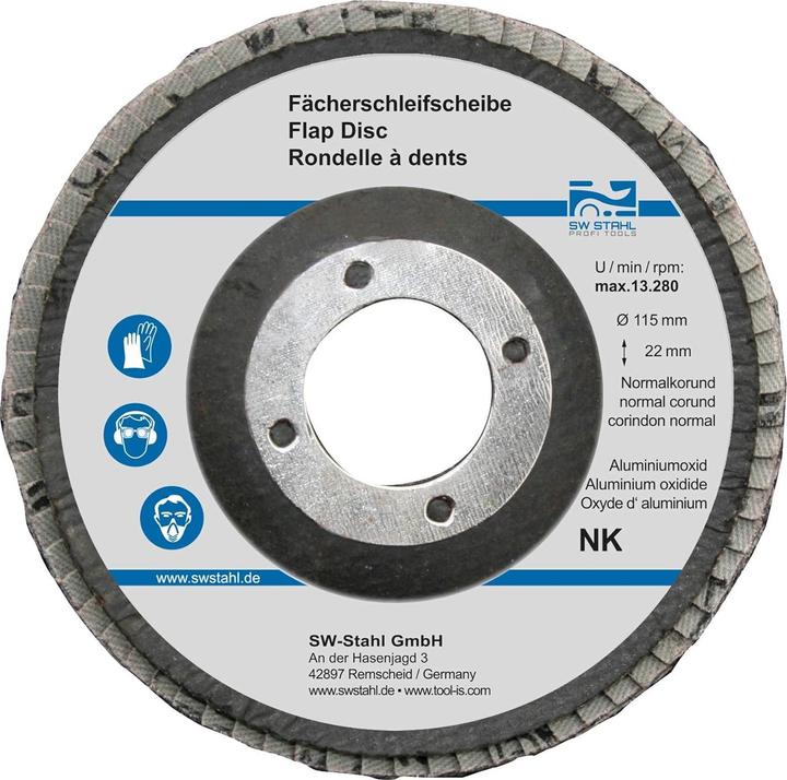 Image du produit SW-Stahl 82304L Disque à lamelles I Disques abrasifs 115mm pour meuleuses d'angle I NK120 I 10 pièces
