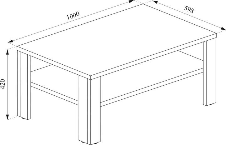 Actual product image Vicco Couchtisch (100 x 42 x 60 cm)