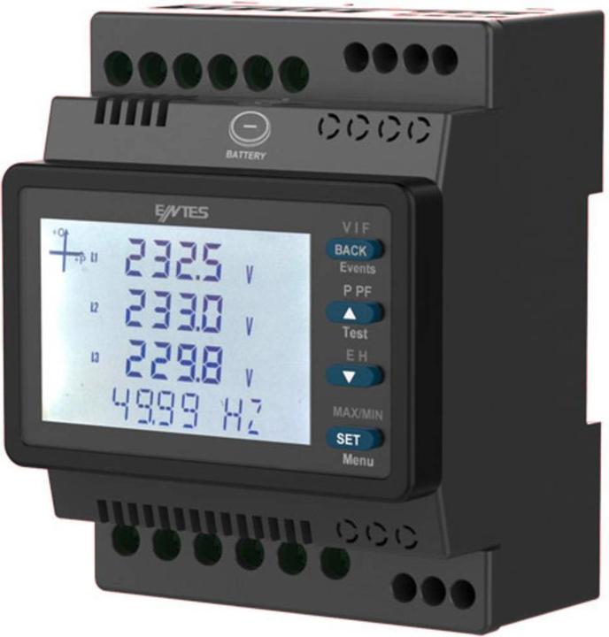 Image du produit Entes Multimètre numérique pour rail DIN Multimètre pour rail DIN RS 485 Sortie relais 2x Entrée
