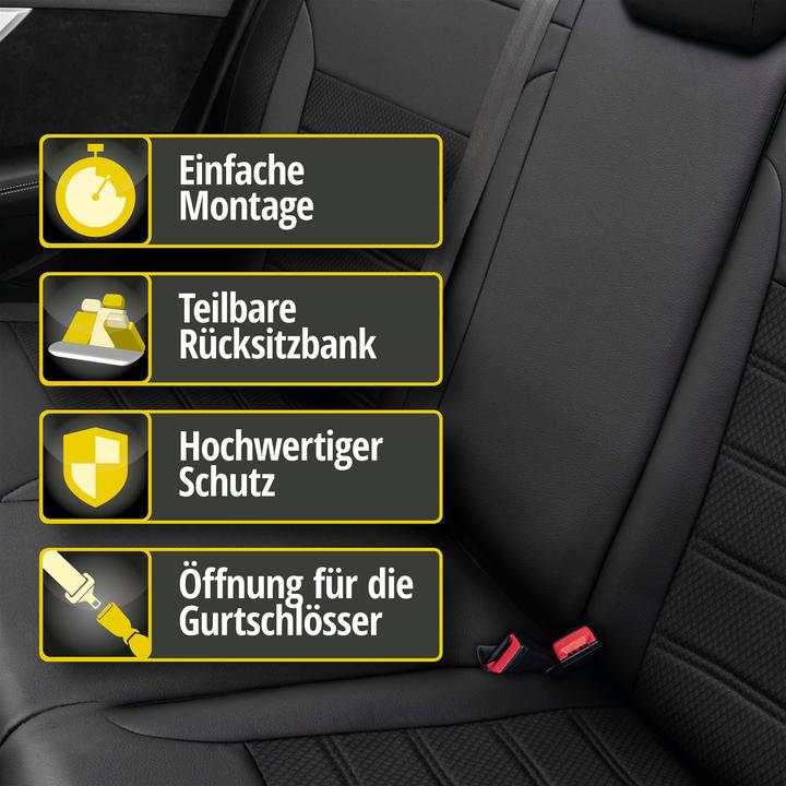 Image du produit Walser Housse de siège pour Opel Corsa D (S07) 07/2006-08/2014, 1 housse de banquette arrière