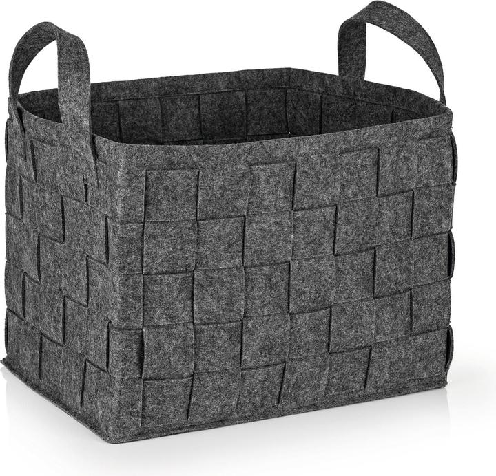 N8werk Panier de rangement en feutre 40 cm Gris foncé (1 x, 40 cm)