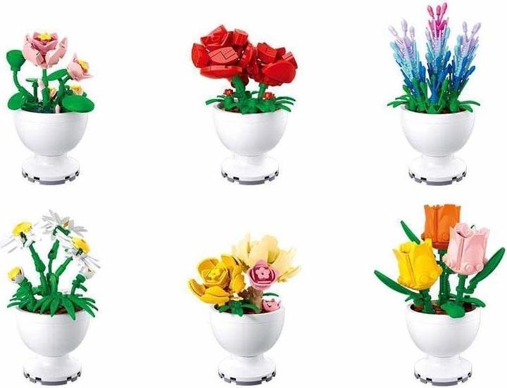 Sluban Mini Blumen im Topf assortiert