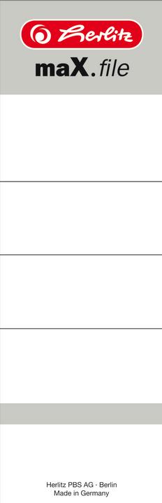 Actual product image Herlitz Folder spine label, 60 x 190 mm, short-width, white self-adhesive paper