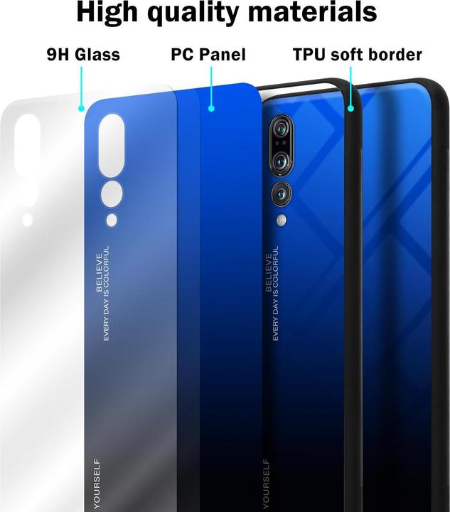Produktbild Cadorabo TPU 2 Farben Glas Cover (Huawei P20 Plus, Huawei P20 Pro)