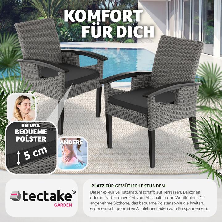 Produktbild tectake Rattan Stuhl Rosarno