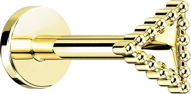 Produktbild Star Piercing Micro Labret Innengewinde vergoldet Dreieck mit Kugelrand (Chirurgenstahl 316L, Messing)