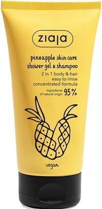 Actual product image Ziaja Pineapple Skin Care Energising & Shampoo ( Show er Gel & Shampoo) 160 ml (160 ml, Liquid shampoo)