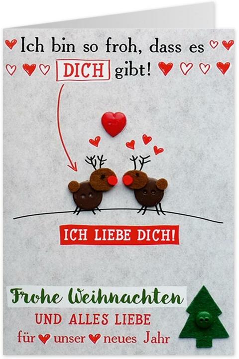 Produktbild Sheepworld Weihnachtskarte Knopf Liebe 11 x 16 cm (1 Stk.)