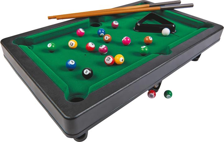 Produktbild Noris 606167704 Pool Billard & Snooker inkl. 2 Queues, 16 Billard und 17 Snooker Kugeln und Triangel