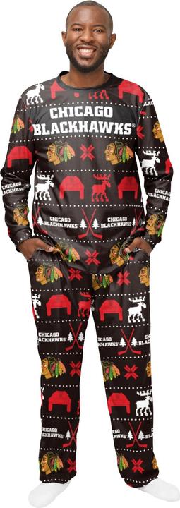Foco NHL Winter XMAS Pyjama Schlafanzug - Chicago Blackhawks - M (M)