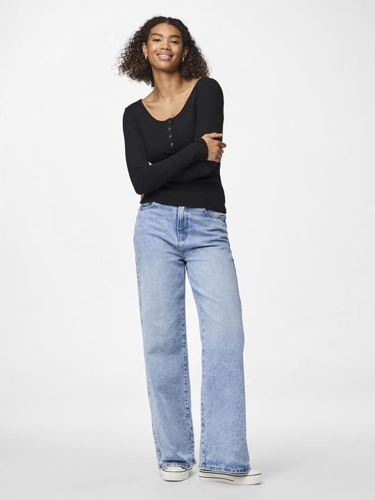 Actual product image Pieces Front buttoned ribbed top (XS)