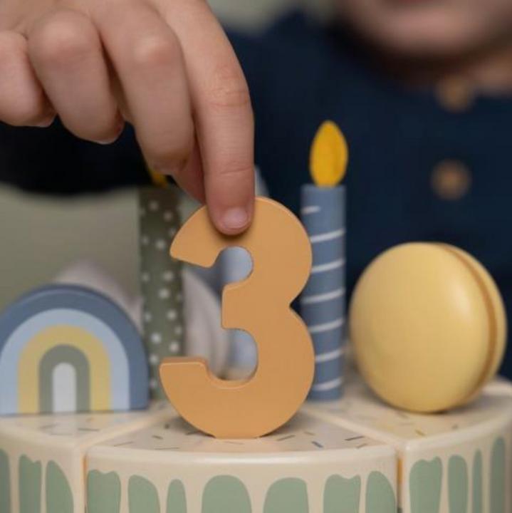 Image du produit Little Dutch Gâteau d'anniversaire en bois XL - bleu