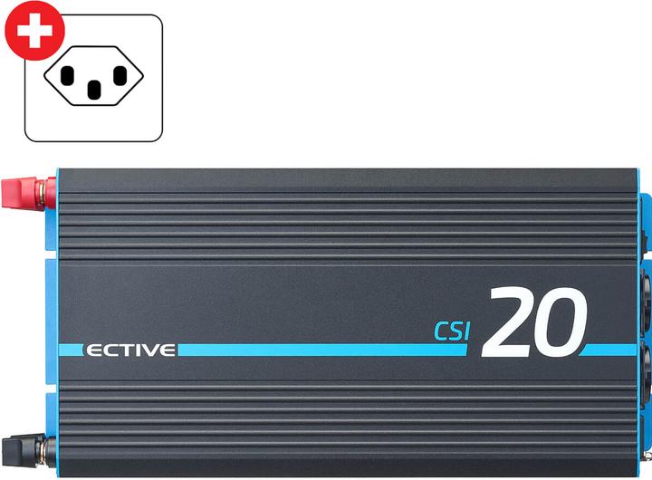 Produktbild Ective CSI 20 Sinus-Wechselrichter 2000W 24V mit Netzvorrangschaltung und Ladegerät (CH-Stecker)