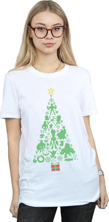 Actual product image Womens/Ladies Avengers Christmas Tree Cotton Boyfriend T-Shirt (L)