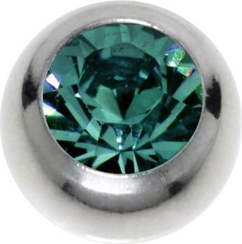 Bijouteria 1.2mm Piercing-Kugel (Kristall, Edelstahl)