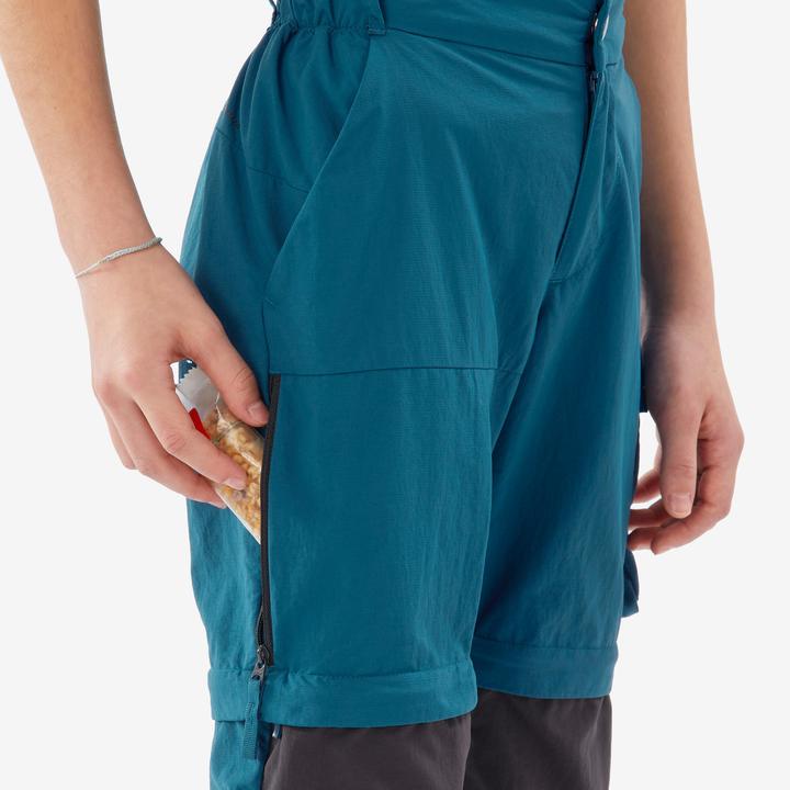 Image du produit Quechua Pantalon modulable de randonnée enfant 7-15 ans, MH500 bleu (14, 15, 16)