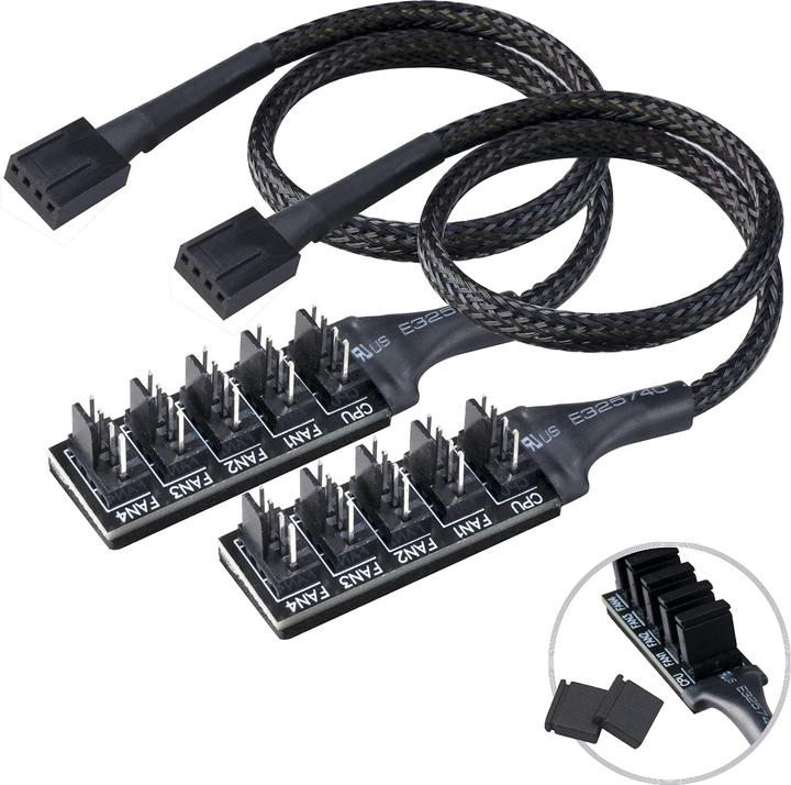 Actual product image Akasa FLEXA FP5H Splitter Hub - 2 pieces