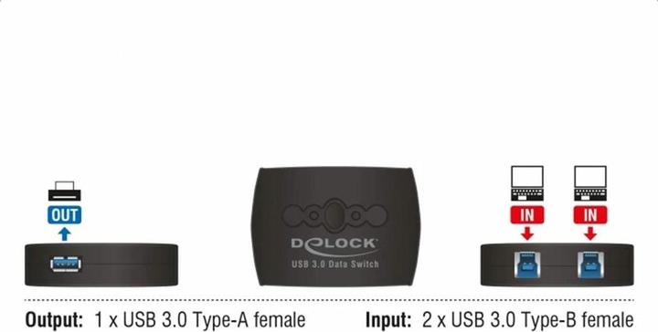 Actual product image Delock 87723 USB3.0 Sharing Switch: 2Port