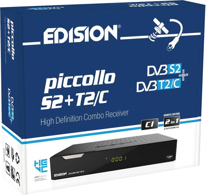 Produktbild Edision Piccollo S2+T2C (6 GB, DVB-S2, DVB-T2, DVB-C, CI-Schacht)