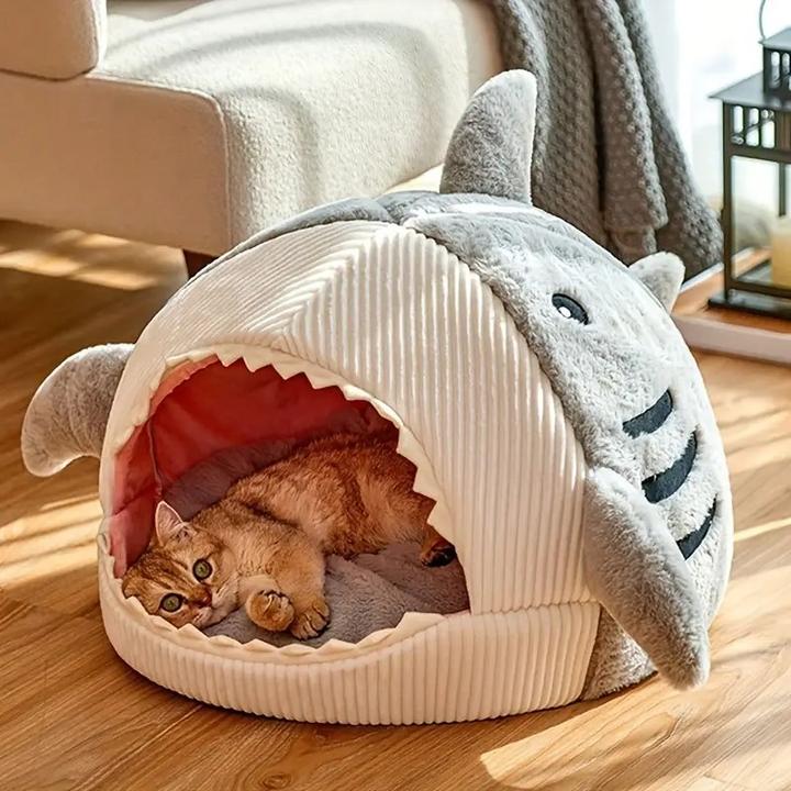 Immagine prodotto Out of the blue Accogliente letto per gatti, casa per gatti shark igloo taglia L grigio (Cane)