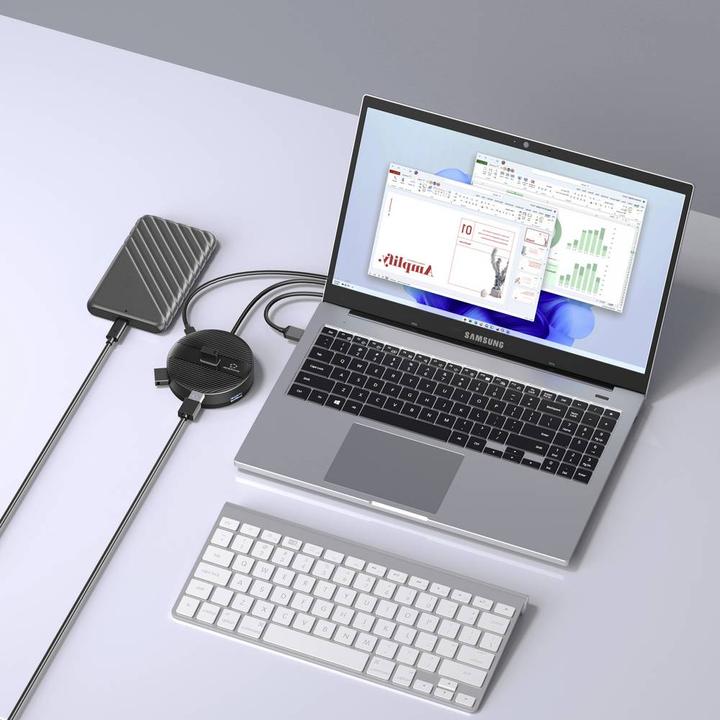 Immagine prodotto Renkforce RF-USBH-400 4 Port USB 3.0-Hub Schwarz (matt) (USB-A, 4 Porti)