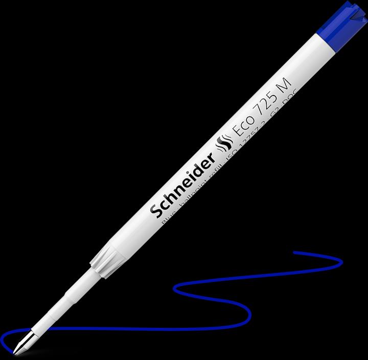 Image du produit Schneider Recharge bille ECO 725, largeur de trait M, corps 95% plastique recyclé, noir... (Bleu)