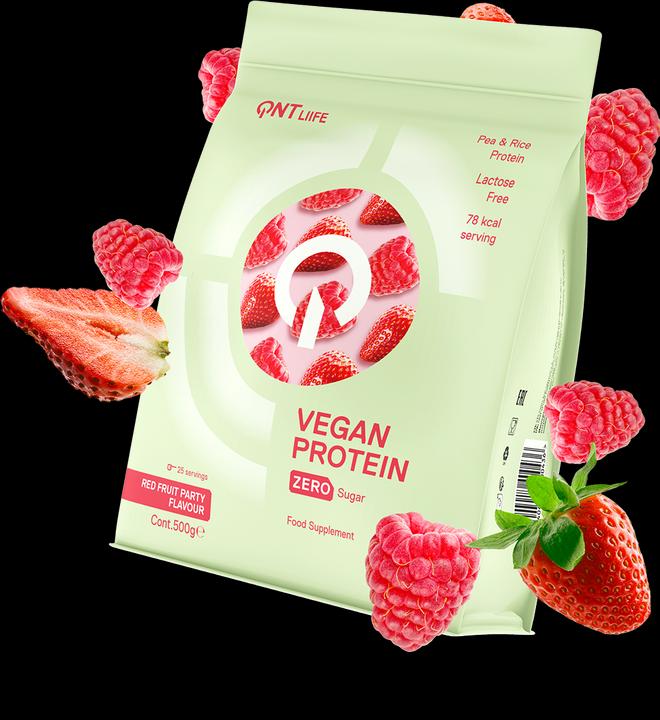 Actual product image QNT Vegan Protein Zero Sugar (Red Fruits, 1 pcs., 500 g)
