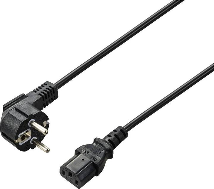 Produktbild Renkforce Kaltgeräte Anschlusskabel (1x Schutzkontakt-Winkelstecker - 1x Kaltger (0.75 m)
