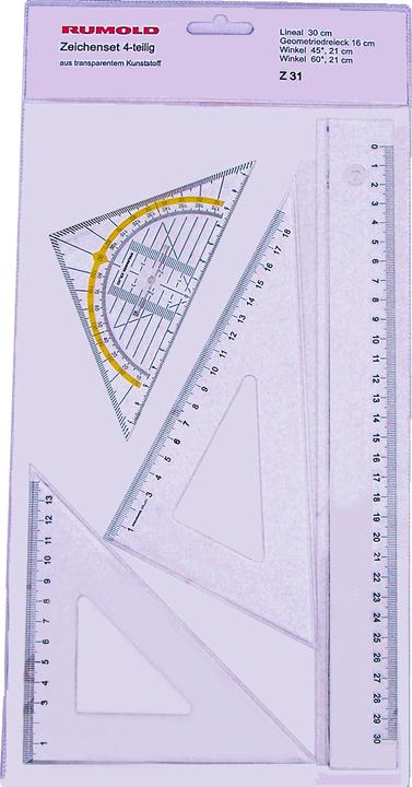 Produktbild Rumold Zeichen-Set Z 31 PP transparent 4-teilig (300 mm)