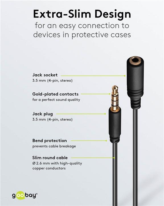 Produktbild Goobay 3.5mm - 3.5mm (1.50 m, 3.5mm Klinke (AUX))