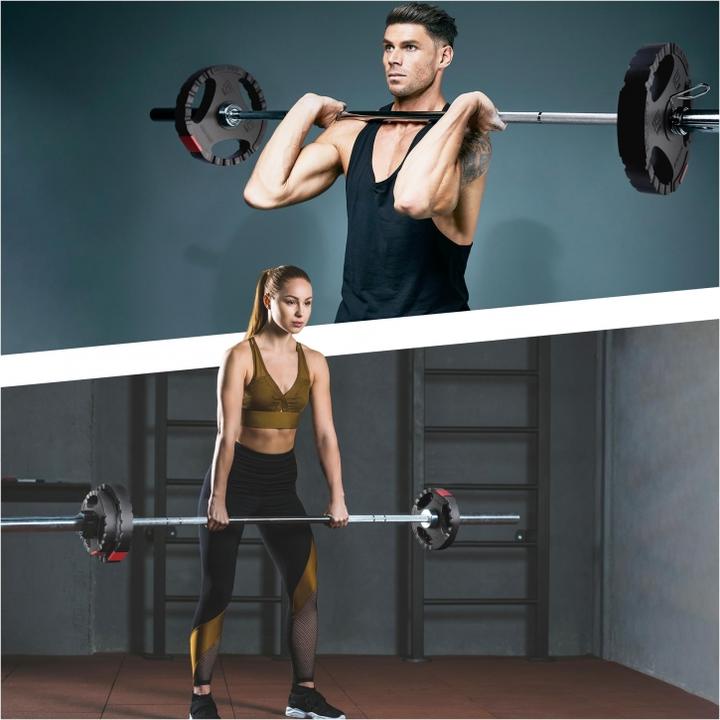 Actual product image Gorilla Sports Weight plate set Olympia 50/51 mm plastic Gripper 30 kg (2 x 10 kg, 2 x 5 kg)