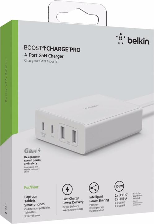 Image du produit Belkin Boost Charge Pro 4-Port GaN Charger (108 W)