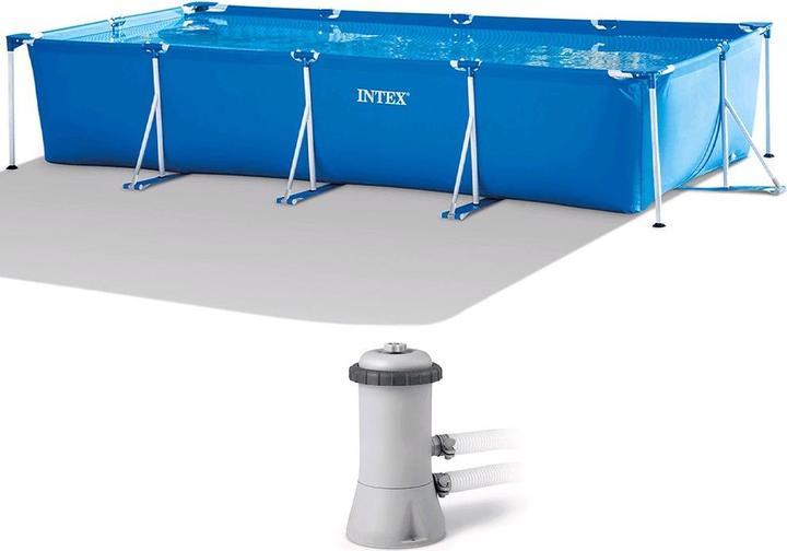 Actual product image Intex 4.5M X 2.2M X 0.84M RECTANGULAR FRAME POOL SET (450 x 84 x 220 cm)