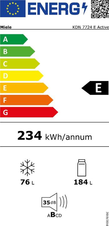 Energy Label Miele KDN 7724 E (254 l)