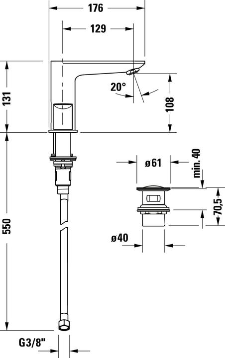 Actual product image Duravit Wave 3-hole basin mixer