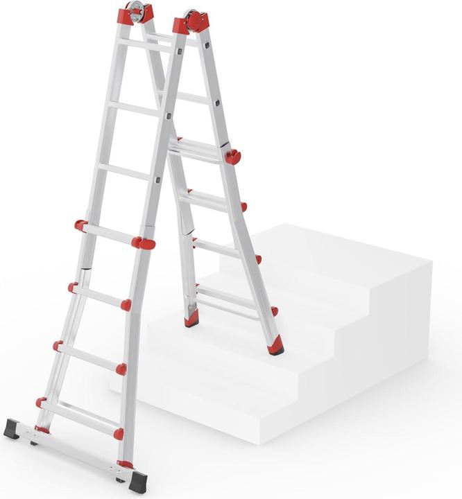 Actual product image Hailo Telescopic ladder 4x4 rungs (Single ladder, Telescopic ladder, Multi-purpose ladder, 240 cm)