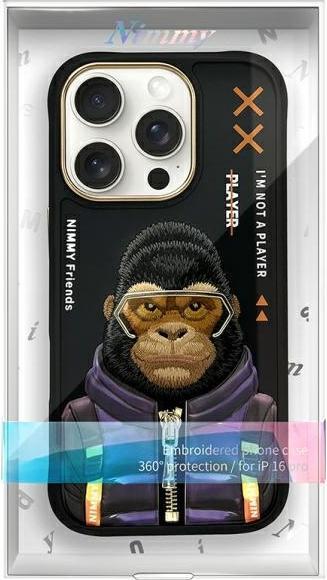 Immagine prodotto PanzerGlass Nimmy case iPhone 16 Pro 6.3" black Cool&Cute 2.0 Monkey (Apple iPhone 16 Pro)