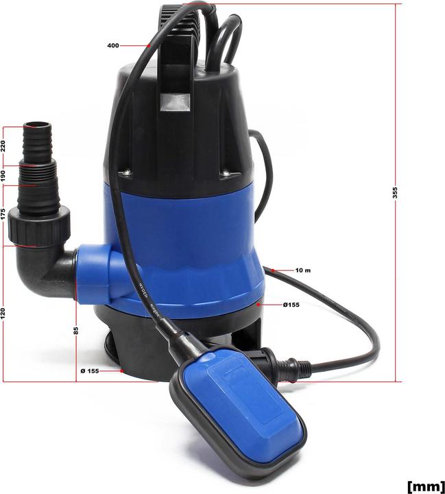 Produktbild Wiltec Schmutzwasserpumpe 900 W 14000 l/h Tauchpumpe Gartenpumpe Brunnenpumpe Pumpe (Schmutzwasserpumpe)