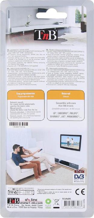 Immagine prodotto T'nB Telecomando universale 6 in 1 (Telecomando universale, Infrarossi)
