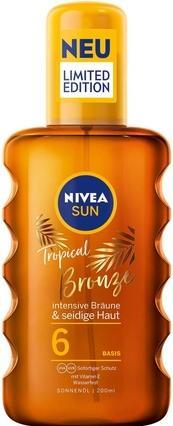 NIVEA SUN Tropical Bronze Oil Spray SPF 6 200ml Sun Protection with Carotene Extract and Vitamin E (Sonnenöl, Bis SPF 10, 200 ml)