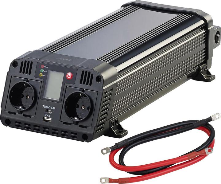 Actual product image Revolt Car Inverter 12 to 230 Volt, USB Type A & C, 1,500 W