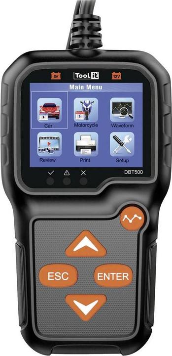 Immagine prodotto Toolit DBT500 tester per batterie auto 6 V, 12V, controllo alternatore, monitoraggio carica