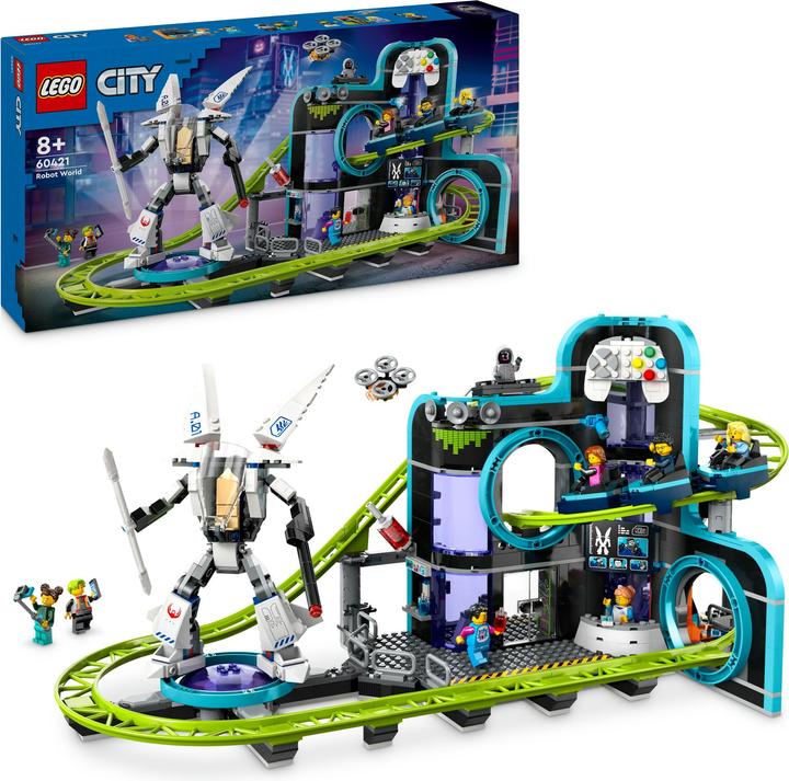 Actual product image LEGO Rollercoaster with robot mech (60421, LEGO City)