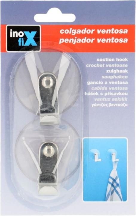 Immagine prodotto Inofix Gancio di aspirazione Bill, argento, 2 pezzi